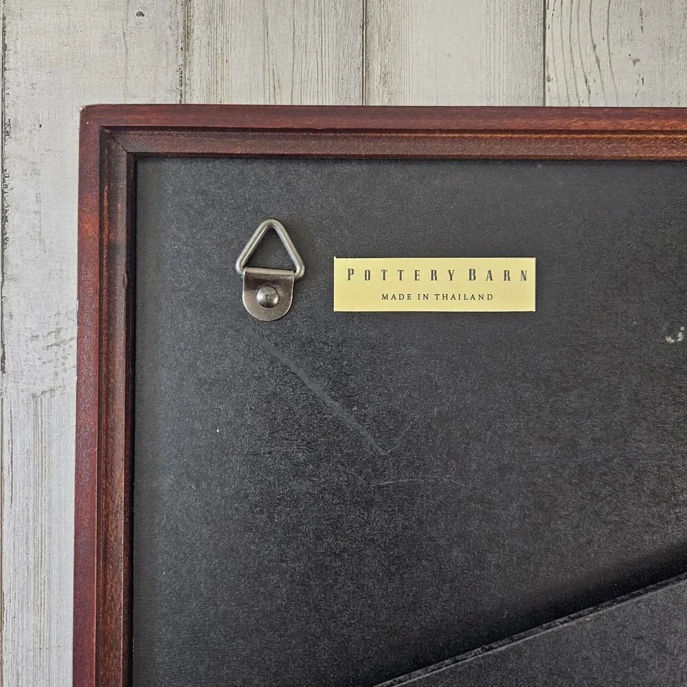 POTTERY BARN DARK BROWN WOOD Gallery Frame | Duo Matted 4x6” SLOTS FAMILY PHOTOS